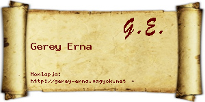 Gerey Erna névjegykártya